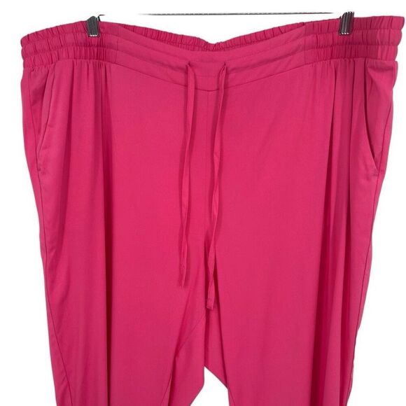 Torrid 4 Draw Cord Taper Challis Tapered Leg Pants Pink Size 3X NWT - Picture 4 of 8